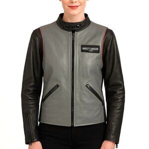Harley-Davidson Leather Jacket Motorcycle Racing Vintage 1970s AMF